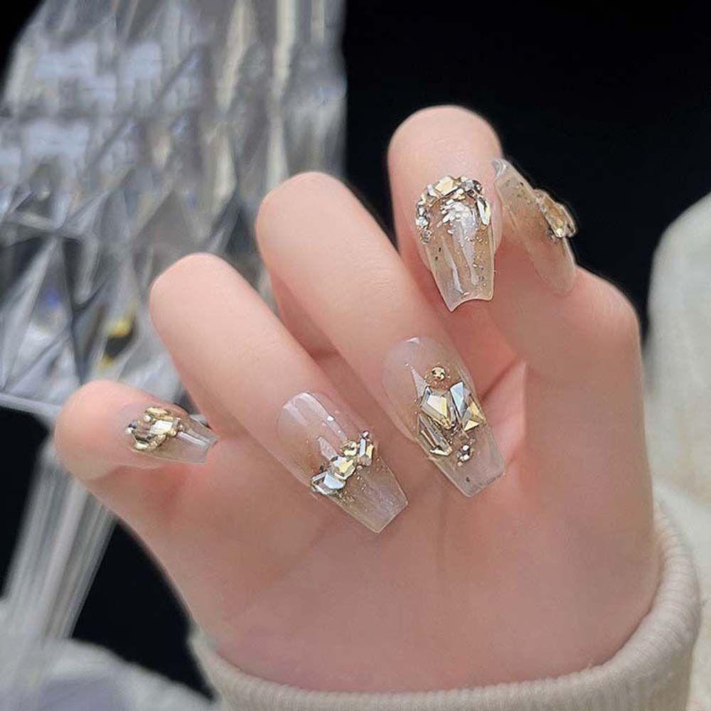 Mxbeauty Kuku Berlian Imitasi Wanita Fashion Tidak Teratur Berbentuk Bintang Manikur Aksesoris Diprofilkan Bor 3D Nail Art Drills