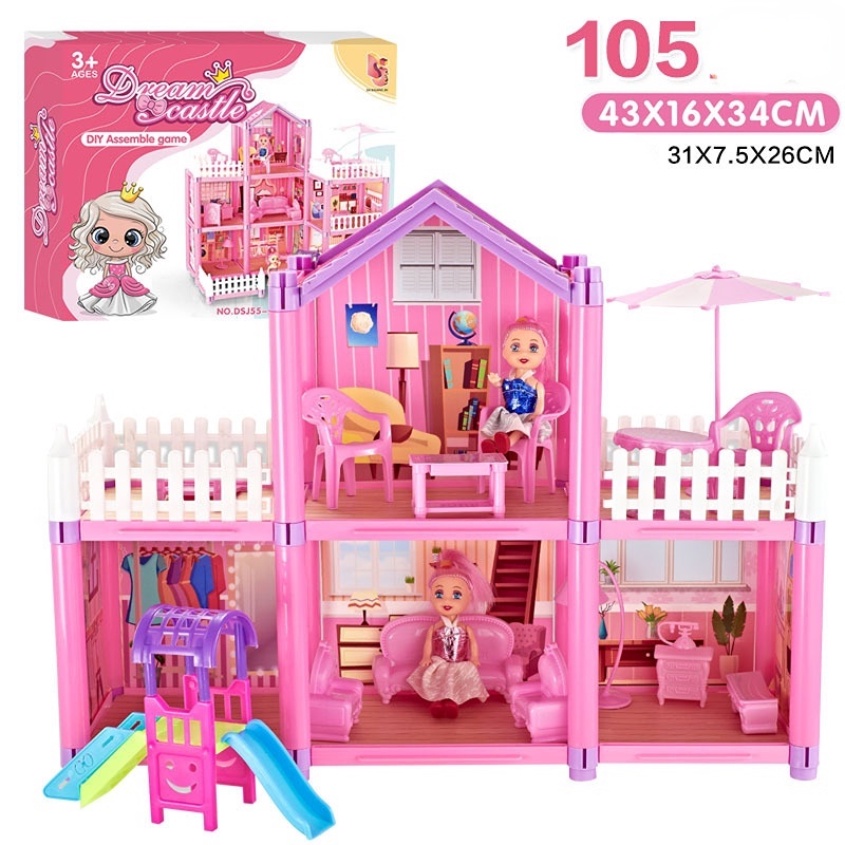 COD 162PCS Mainan Princess Castle House Rumah Rumahan Doll House Barbie Play House Kado Ulang Tahun Cewek Perabot Mainan