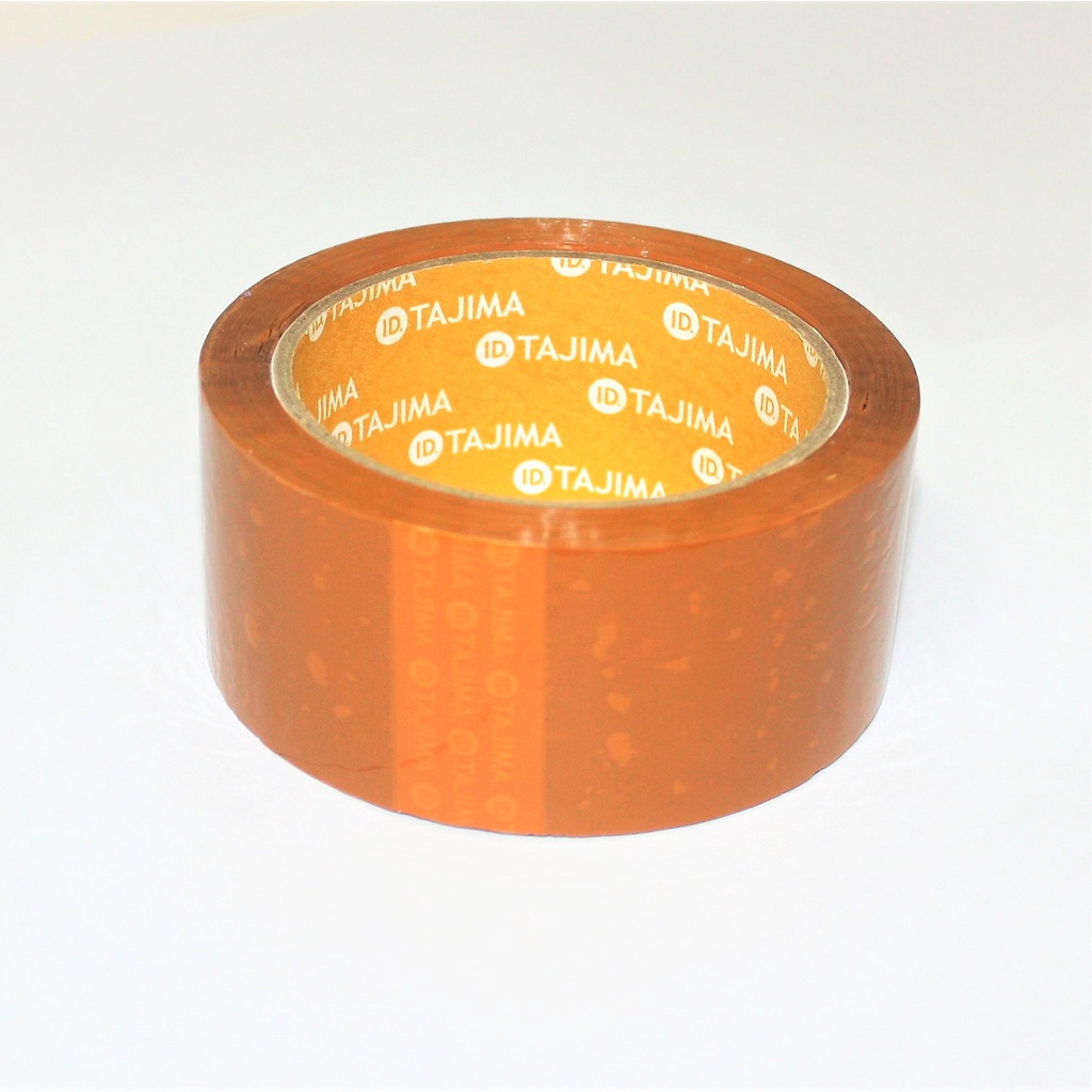 Lakban Coklat/Bening 1 Slop (6roll)2 inch 45mm x 90Yards Ekonomis Tajima Yellow Core -CTRO