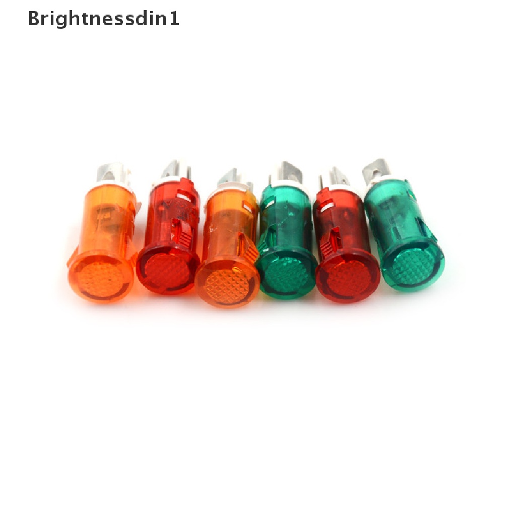 [Brightnessdin1] 10pcs Lampu Sinyal 10mm Merah Hijau Kuning Lampu Indikator Cahaya 12V 24V 220V Butik