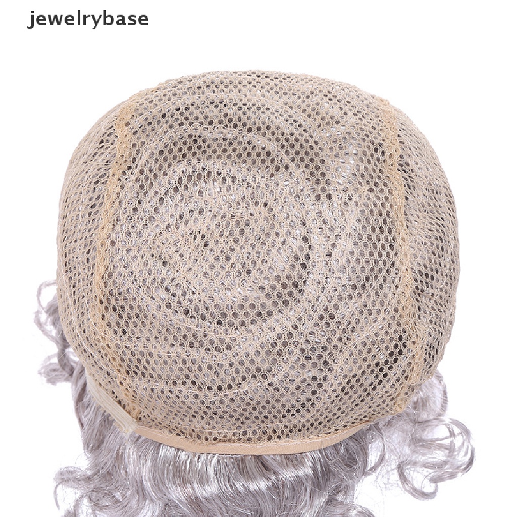 [jewelrybase] Wig Nenek Tua Paruh Baya Pendek Perak Abu Wig Sintetis Berbulu Kecil Keriting Bergelombang Abu-Abu Kostum Wig Untuk Panggung Kinerja Paruh Baya Dan Tua Putih