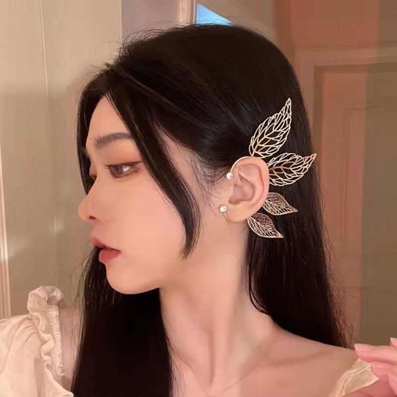 [AYBX] 1pc Wanita Chic Sebelas Manset Telinga Daun Maple Peri Anting Klip Untuk Perempuan Pernikahan Ear Cuff