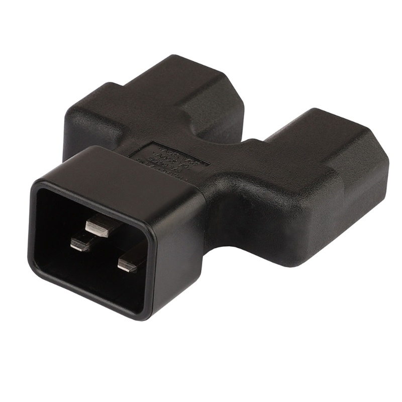 Zzz Solid C20 to Dual C21 Power Adapter Iec320 Male Side Connect to C21 Kabel Listrik