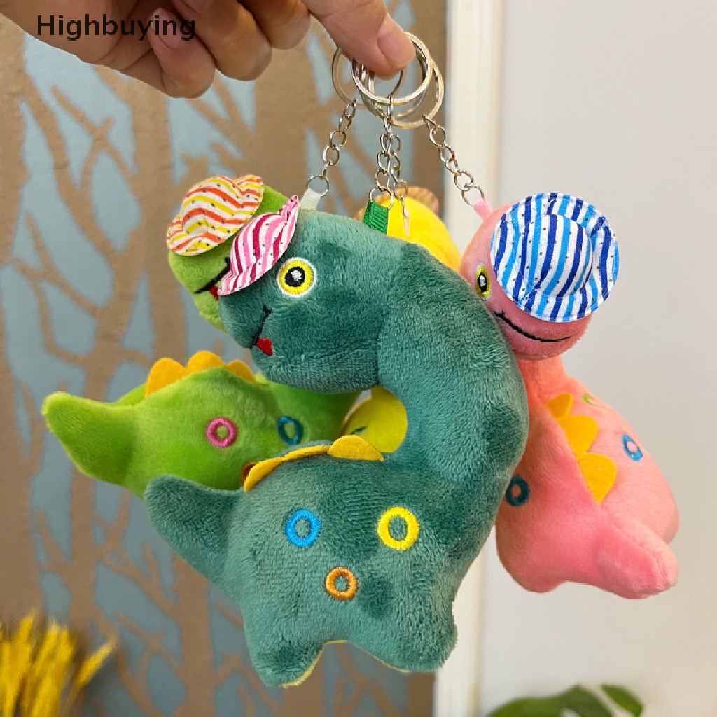 Hbid Kartun Dinosaurus Kecil Boneka Plush Boneka Mainan Liontin Gantungan Kunci Fashion Tas Mobil Accessries Keyring Hadiah Glory