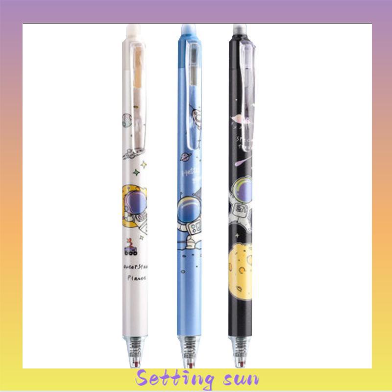 Pulpen Gel Desain Astronot Warna，Biru Hitam Mudah Dihapus，Stationery Accessories TN