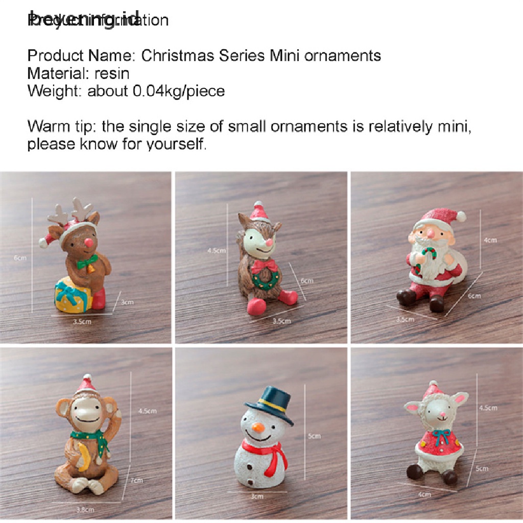 Beyen Pohon Natal Elk Mini Hewan Pernak Pernik Dekorasi Kamar Resin Christmas Gift ID