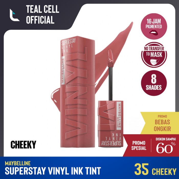 ✿ BISA COD✿ MAYBELLINE - SUPERSTAY VINYL INK TINT - 35 CHEEKY