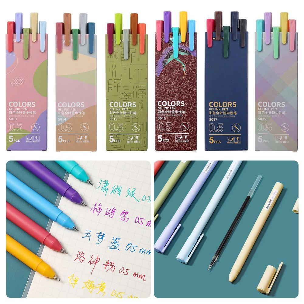 Populer Morandi Gel Pen 0.5mm Stationary Siswa Mengambil Catatan Organizer Alat Tulis Sekolah Sekuriti