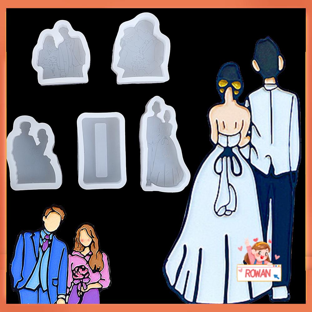 R-bunga Pernikahan Foto Resin Cetakan Resin Pengantin DIY Art Coaster Silicone Mould