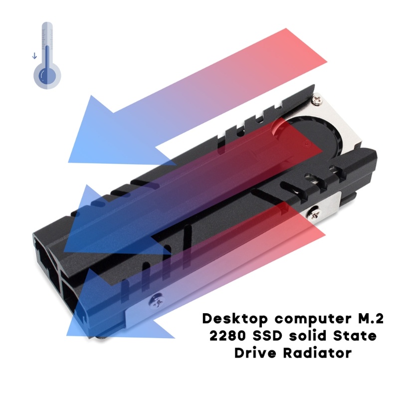 Zzz NVME M 2kipas Pendingin Heatsink Radiator Aluminium Dengan 6000RPM Cooling Fan Thermal Pads Untuk M2 2280 NVME SSD Hard Dis