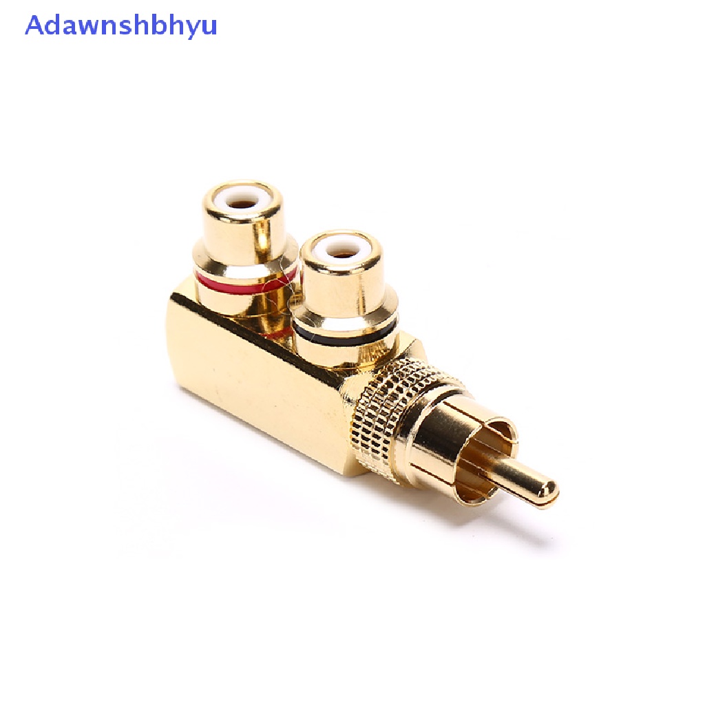 Adhyu Gold Plated AV Audio Splitter Plug RCA Adapter 1 Male to 2 Female F connector ID