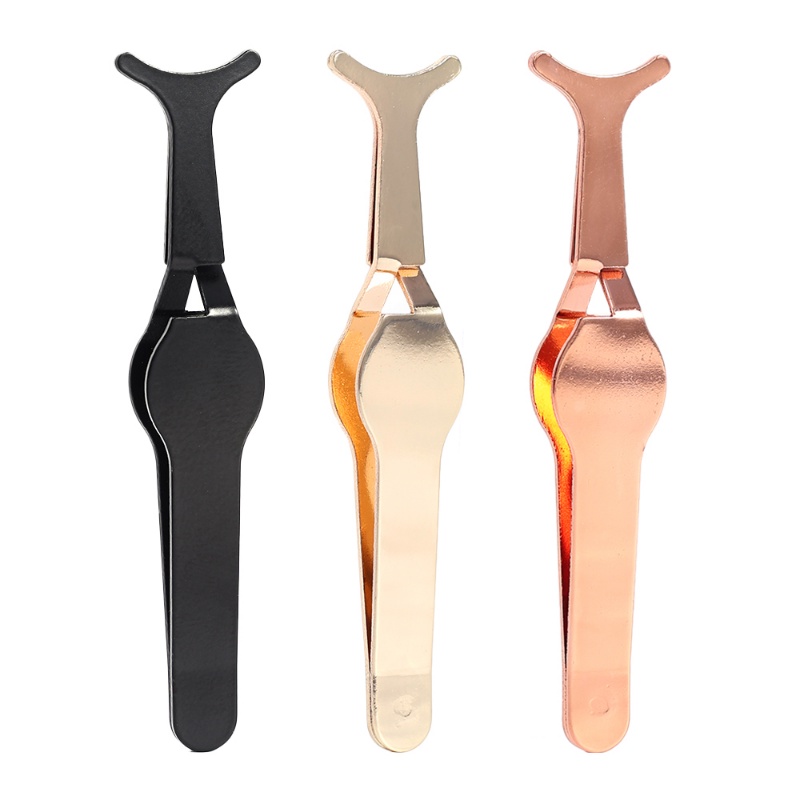 1pc Pinset Bulu Mata Palsu Eyelash Extension Curler Stainless Steel Bulu Mata Palsu Bantu Nipper Klip Aksesoris Makeup