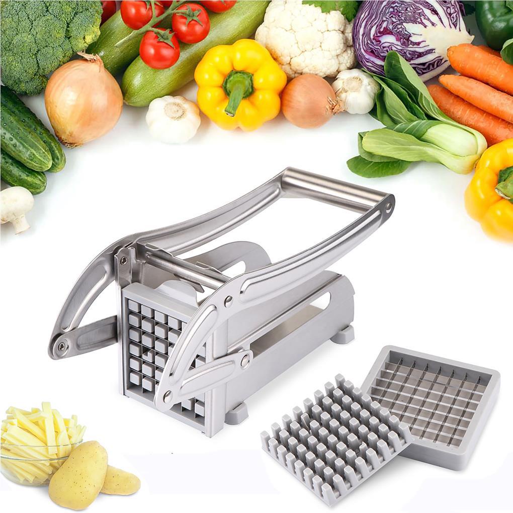 Cutter Strip Slicer Stainless Steel Pembagi Kentang Bawang Daun Bawang Sayur Crusher Grip Dapur Rumah Tangga Supply