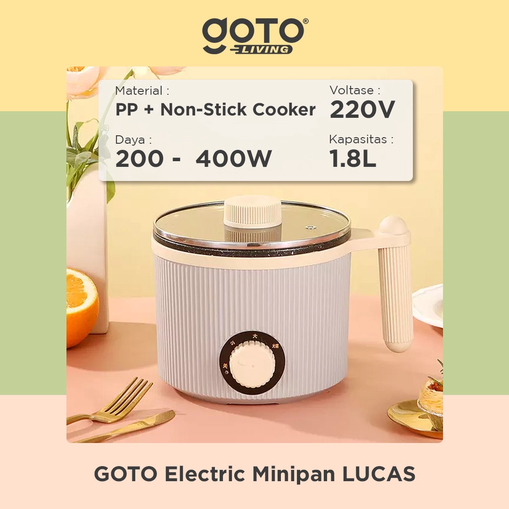 Goto Lucas Panci Listrik Mini Fry Pan Hotpot Elektrik Kukus Serbaguna