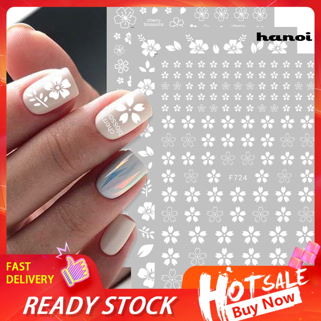 Hi * Stiker Kuku Perekat Diri Kuat Lengket Yang Dapat Dilepas Pola Kreatif Mudah Diterapkan Kertas Hias Mudah Mengelupas Kuku Stiker 3D Kelopak Manicure Dekorasi Perlengkapan Kuku