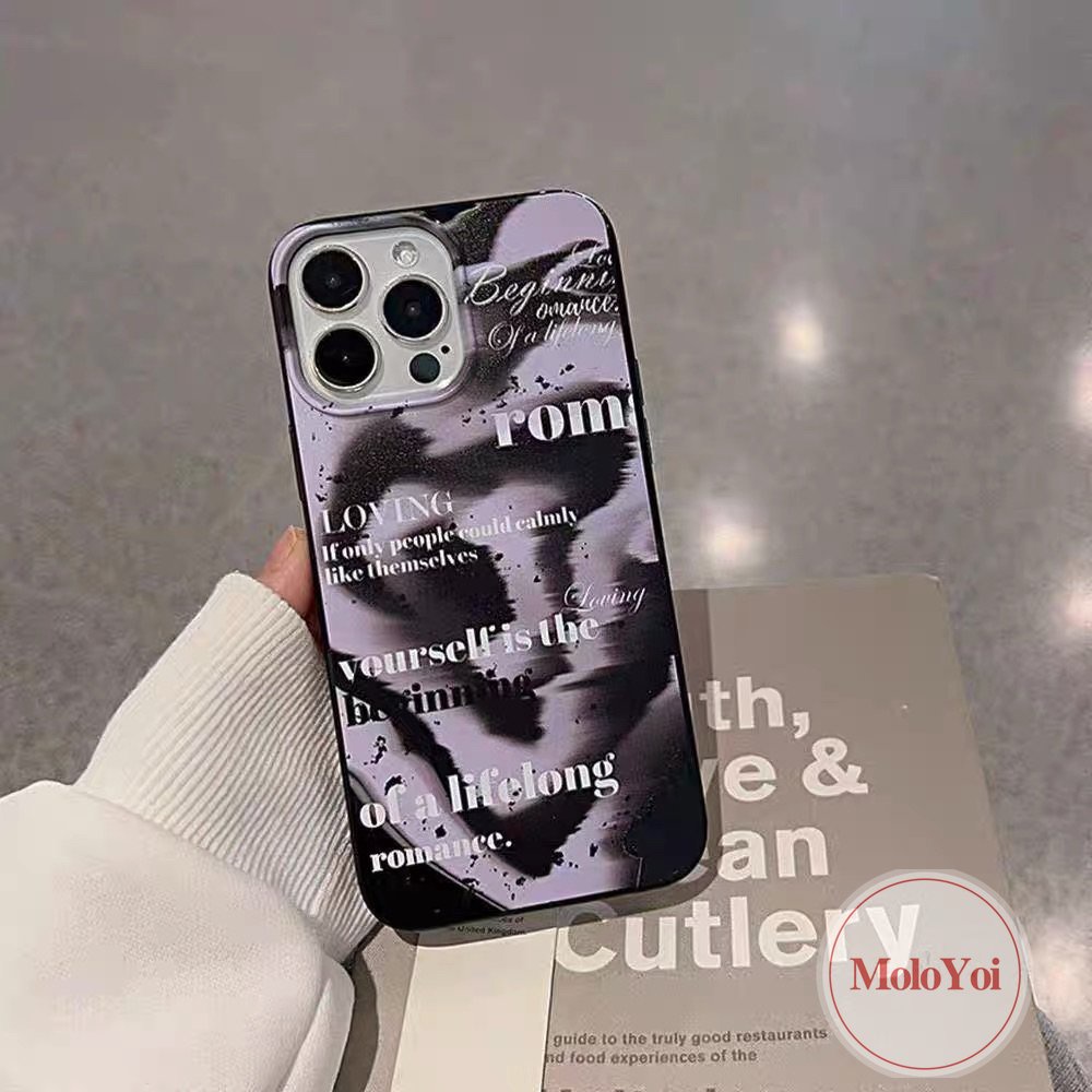 IPHONE Case Kompatibel Untuk Iphone11 7plus 14 Pro Max X XS Max7 8 Plus XR 13 12 Pro Max SE 2020 Huruf Inggris Halo Dyed Cat Air Shockproof Protection Camera Glossy Halus Soft Cover