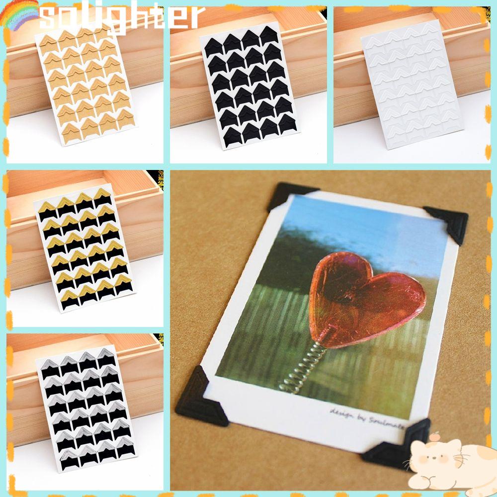 Solighter 72pcs Pelindung Sudut Foto Kartu Baru Vintage Scrapbooking