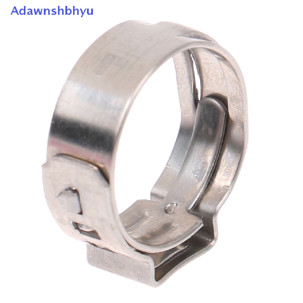 Adhyu 10Pcs Klem Selang Single Ear Stepless 304stainless Steel Hose Clamp Cincin Penjepit Cinch Untuk Sealing Hose Quick Release Clamp ID