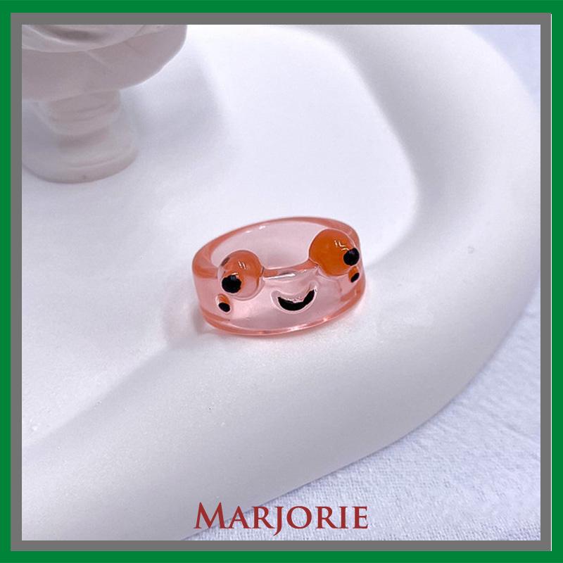 Katak Resin Cincin Warna-warni Kepribadian Hewan Kartun Cincin Jari Lucu-MJD