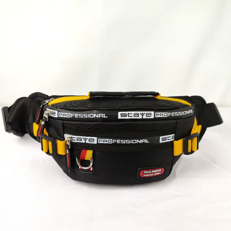 TAS PRIA Waistbag Tas Selempang Pria Terbaru Bahan Nylon Waterproof Original Polo Amstar IV