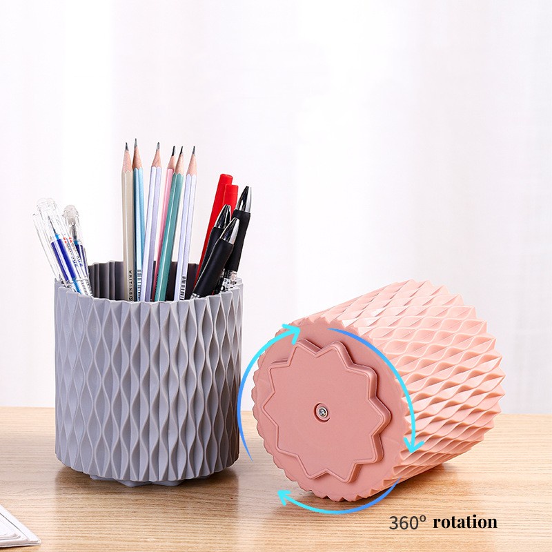 360kotak Penyimpanan Kuas Portabel Berputar Mewah Kapasitas Besar Brush Kosmetik Ember Portable Desktop Cosmetic Organizer Lipstik Pensil Alis Eye Shadow Brush Dust Pen Holder