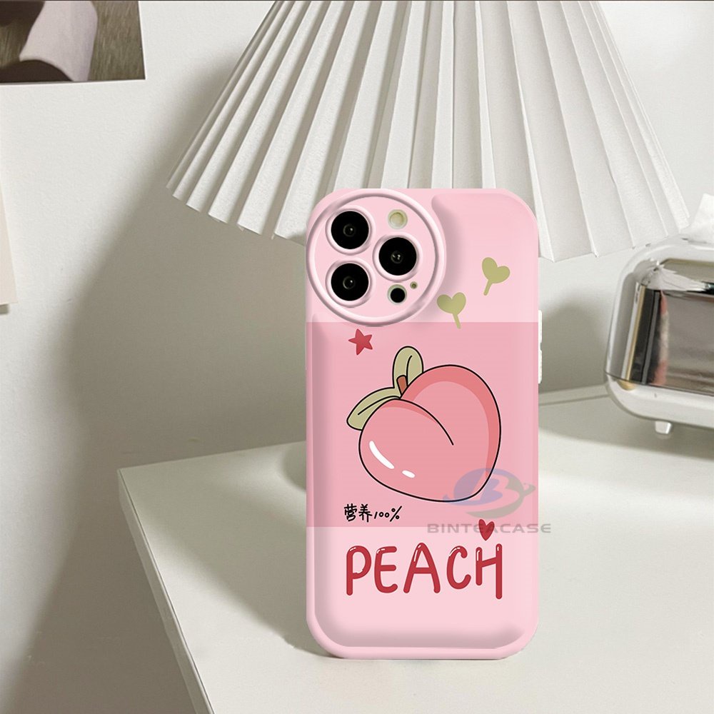 Casing hp Realme 10 C15 C12 C25S C11 C20 realme5 5i 6i C3 8i C21Y C25Y Musim Panas Peach Silicone Airbag Case Binteacase