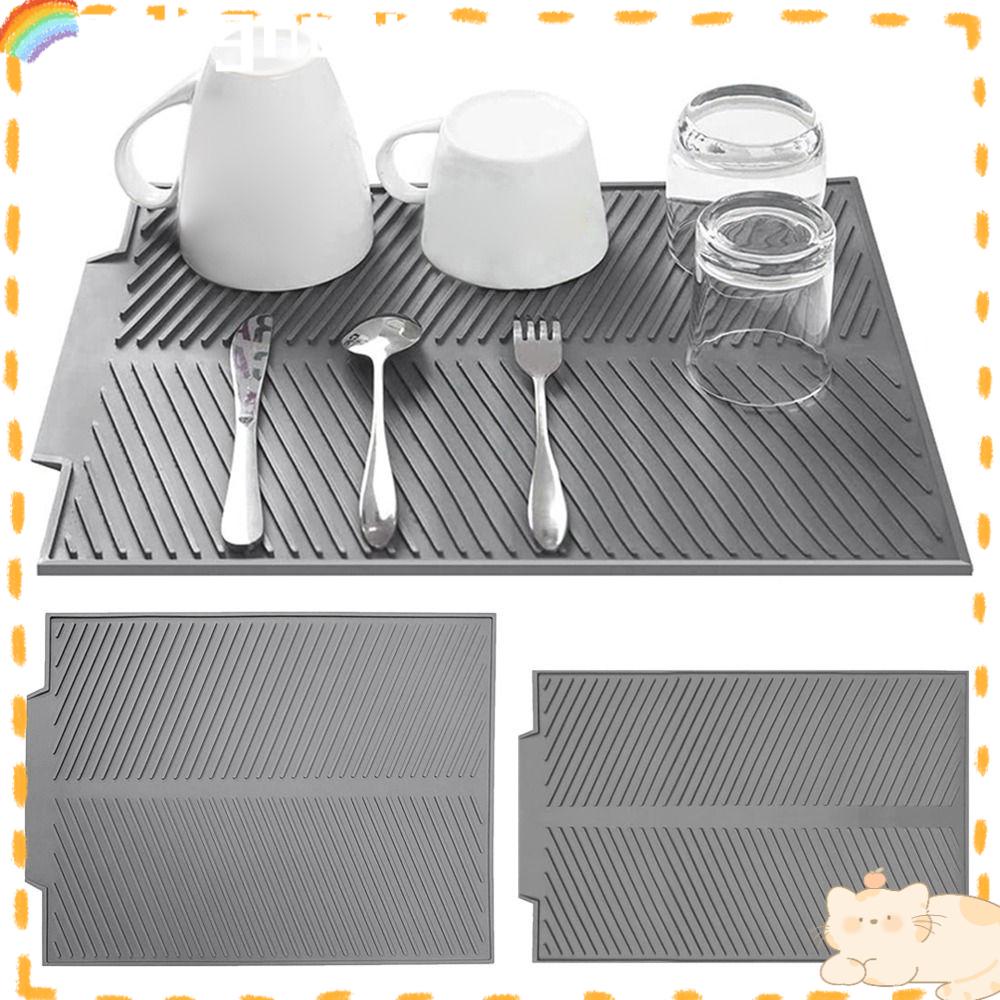 Solighter Sink Dish Draining Mat Silicone Panci Piring Peralatan Dapur Tatakan Gelas Anti Panas