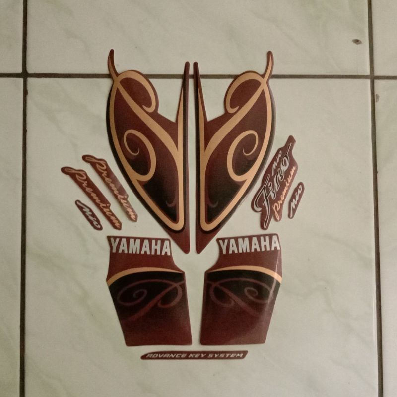 Striping sticker lis body yamaha mio fino premium 125 thn 2018 2019 2020 coklat brown /Stiker motor