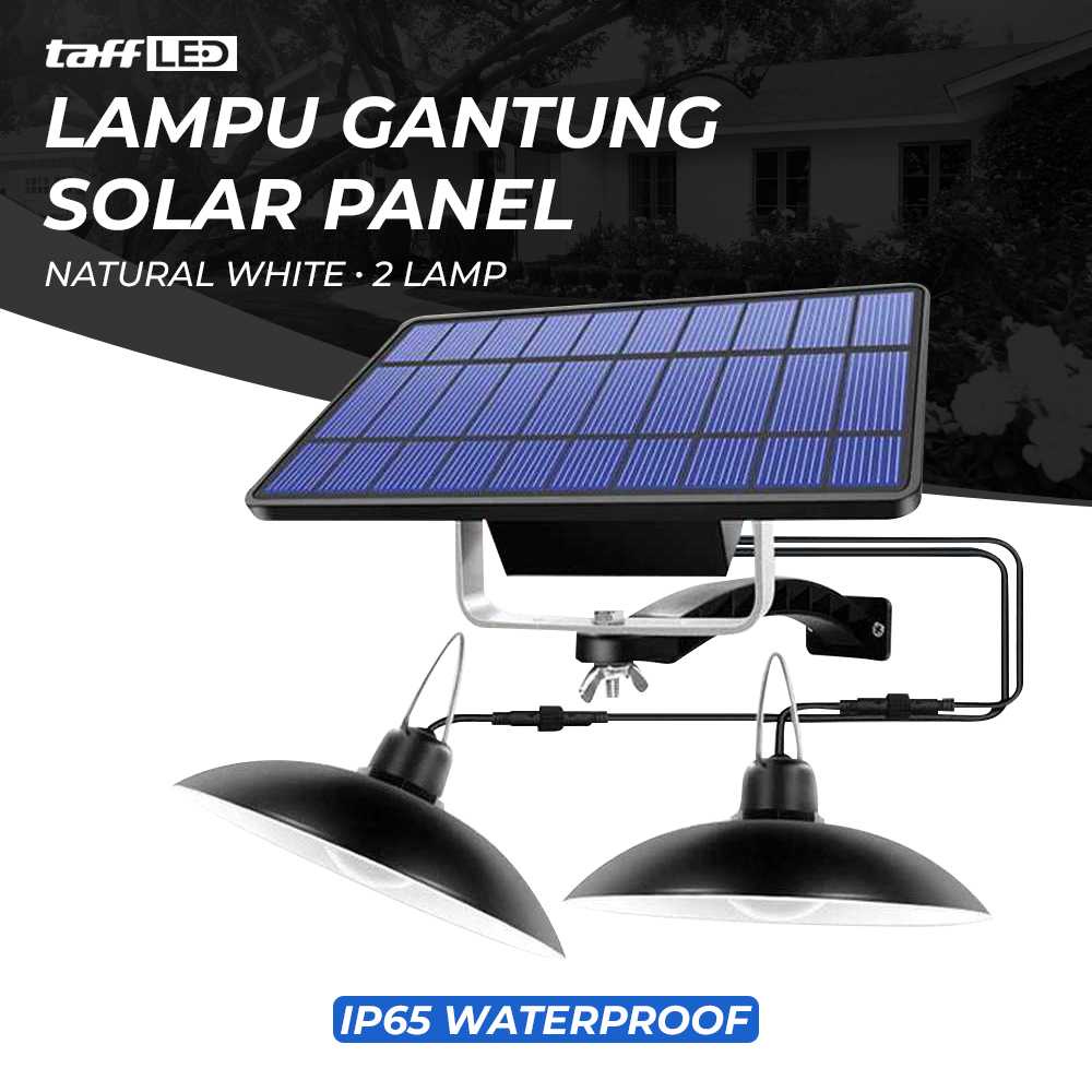 (BISA COD) FTIHSHP LED Lampu Gantung Hias Outdoor Solar IP65 Natural White 2 Lamp - 191006ZK