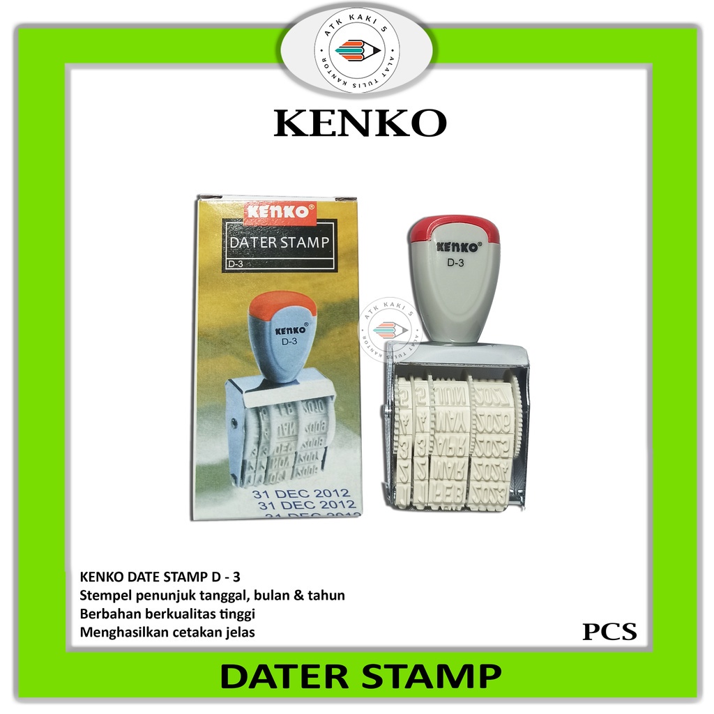 

KENKO - Date Stamp D - 3 ( 5 MM ) Stampel Tanggal Bulan Tahun -Pcs