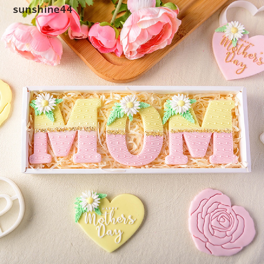 Sunshine Mom Cetakan Kue Huruf Ulang Tahun Fondant Cetakan Cookie Biscuit Stamp Mold ID