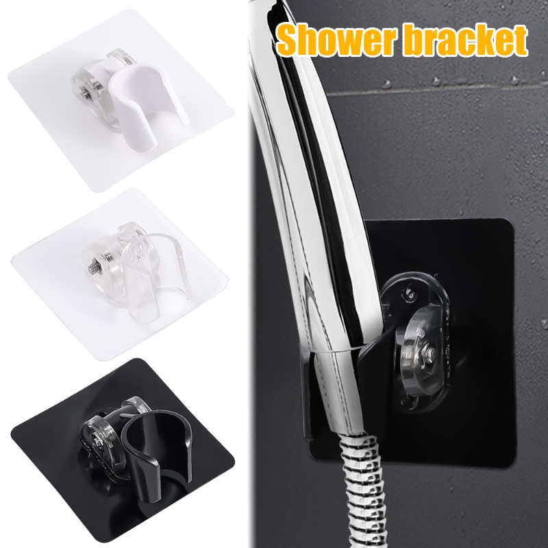 Plastik High Quality90° Adjustable Self-adhesive Shower Head Holder Untuk Dapur Yang Dipasang Di Dinding Punch Free Stand Shower Bracket Aksesoris Kamar Mandi Praktis