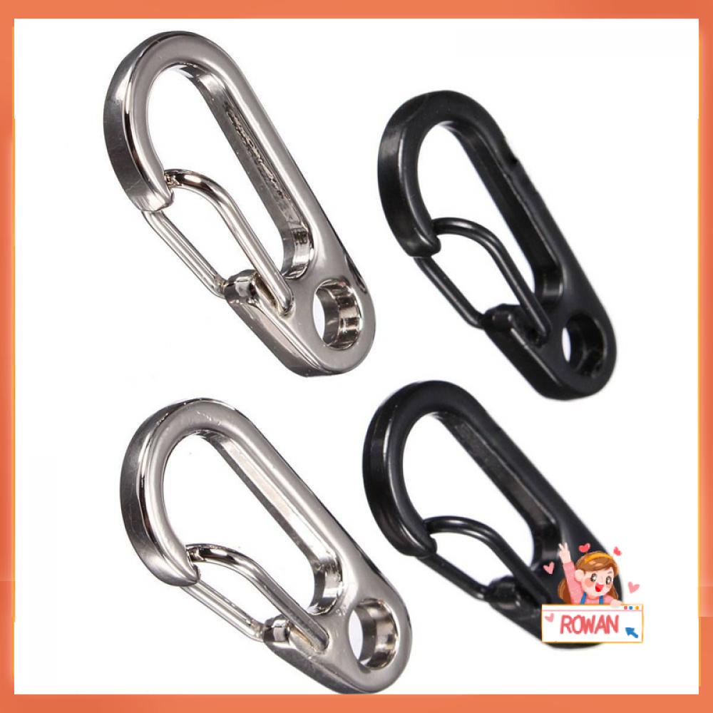 R-flower Pair Stainless Steel Carabiner Klip Baru Gantungan Kunci Split Ring