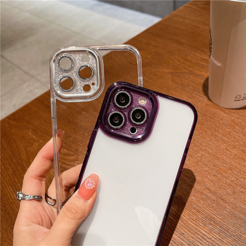 Casing Ponsel Transparan Kompatibel Untuk iphone 14 pro Max13 12 11 pro Mandiri flash Kaca Lensa film Shockproof back cover casing