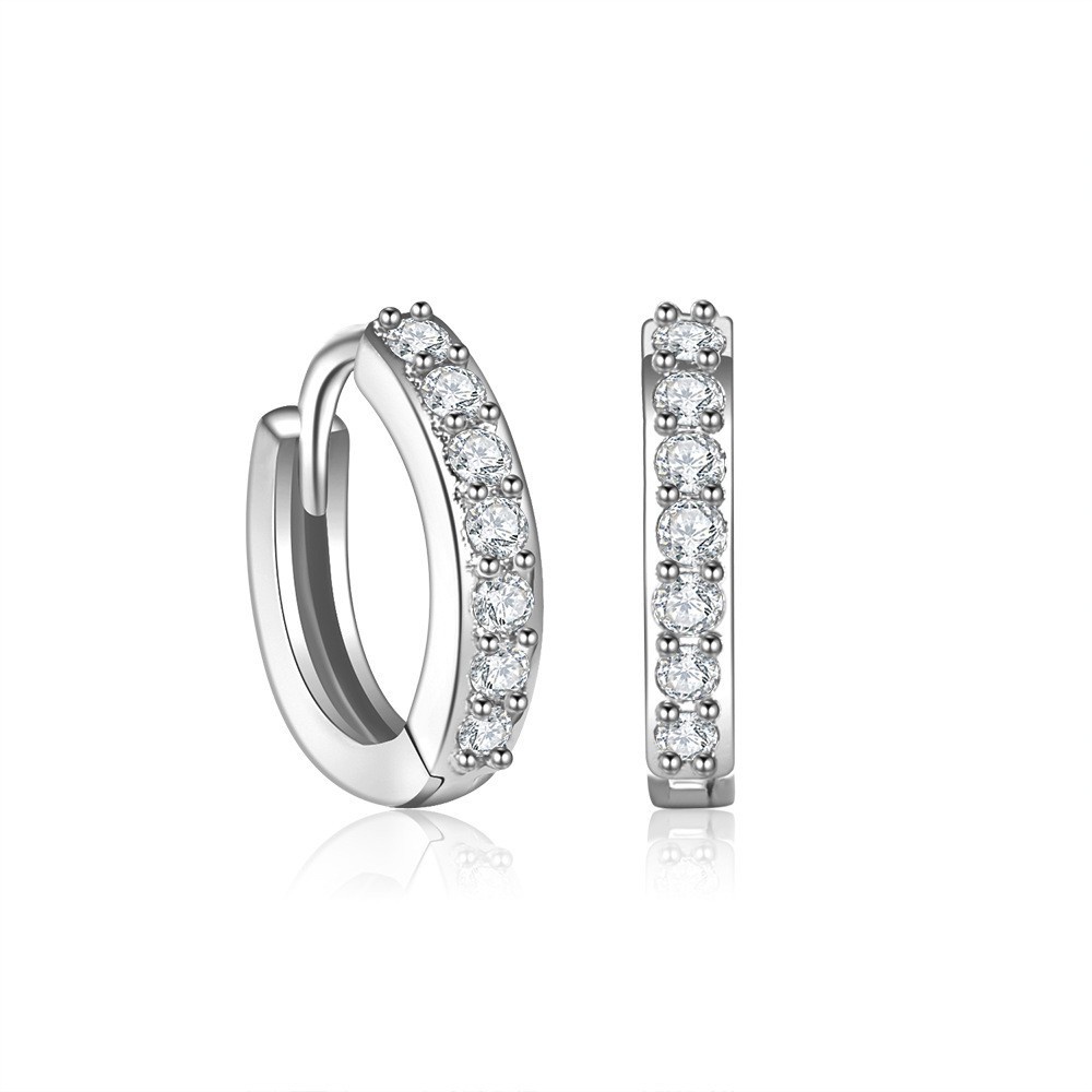 Anting Sterling Silver925 Dengan Giwang Zircon Baris Satu Untuk Wanita