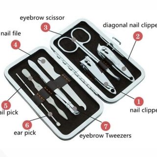 BOP PERALATAN MENICURE MANICURE PEDICURE STAINLESS 7in1 MINI / GUNTING KUKU SET 7 IN 1 / PEMBERSIH KUKU SERBAGUNA MULTIFUNGSI BOX ELITE