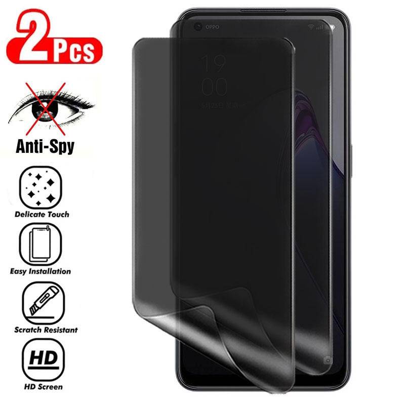 Privasi Hydrogel Film Untuk OPPO F11 Find X3 X5 K10 Pro Anti Spy Full Cover Film Pelindung Layar Untuk OPPO A1 Pro A17 A1K A31 A5 A9 A53 A54 A57 A73 A74 A76 A77s A91 A92 A93 A95 A96