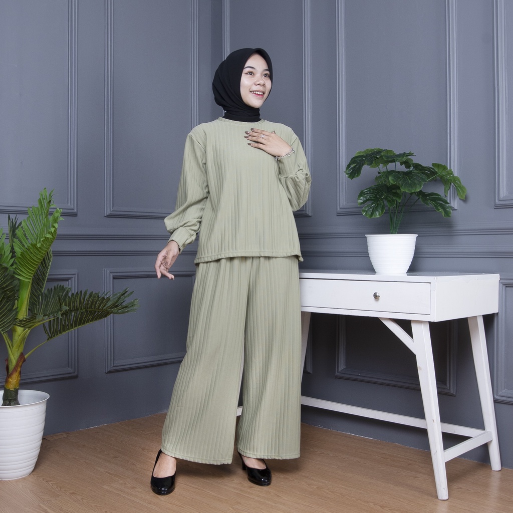 ZASKIYA  -  ZOOLY CABLE SETELAN WANITA KNIT