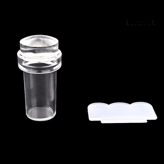 Hi * 2Pcs Clear Stamper Scraper Mini DIY Nail Art Gambar Piring Transfer Manicure Alat