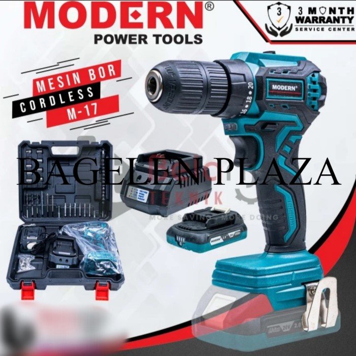 Obral Modern Mesin Bor Baterai Set M-17 Brushless 20 V Drill Cordless M17