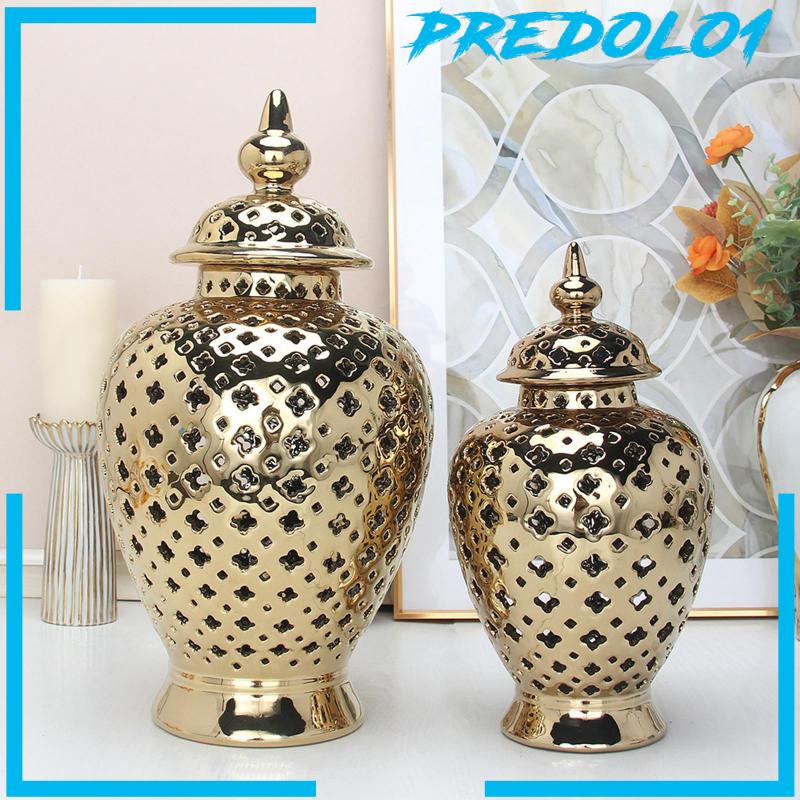 [Predolo1] Keramik Berlubang Jahe Jar Porcelain Storage Jar Vas Bunga Dekorasi