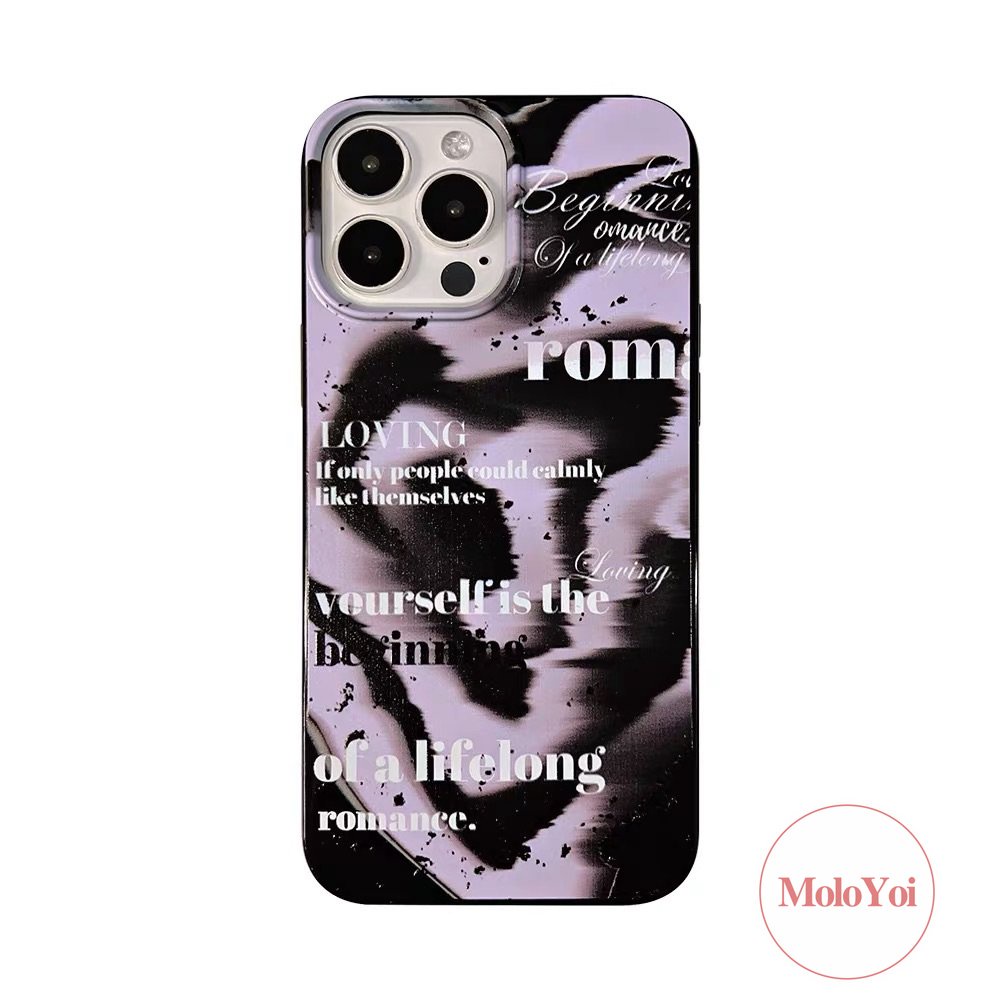 IPHONE Case Kompatibel Untuk Iphone11 7plus 14 Pro Max X XS Max7 8 Plus XR 13 12 Pro Max SE 2020 Huruf Inggris Halo Dyed Cat Air Shockproof Protection Camera Glossy Halus Soft Cover