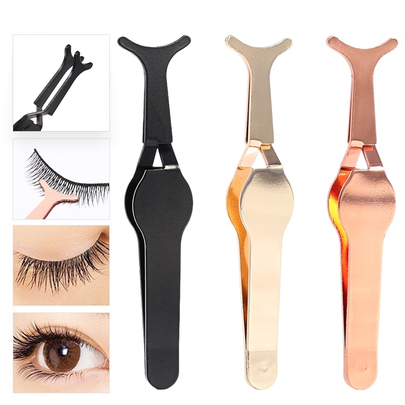 1pc Pinset Bulu Mata Palsu Eyelash Extension Curler Stainless Steel Bulu Mata Palsu Bantu Nipper Klip Aksesoris Makeup