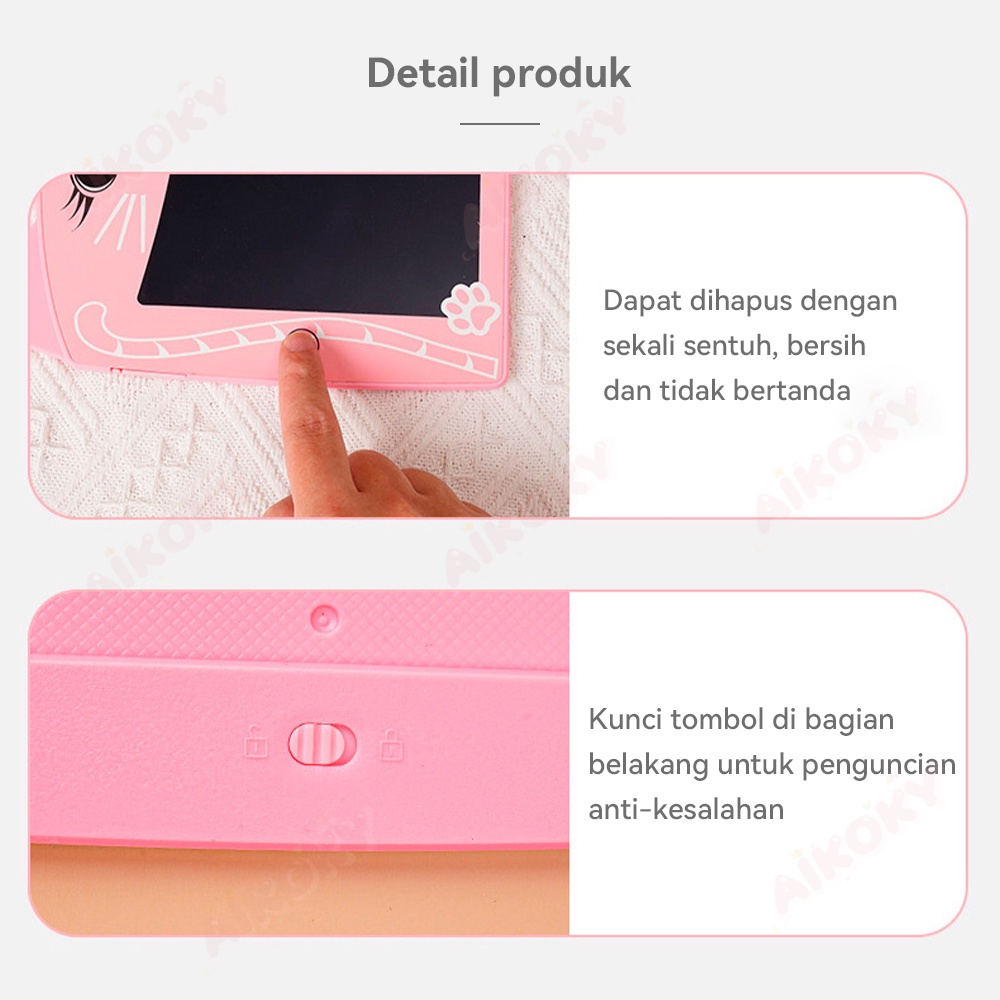 Aikoky LCD Writing Tablet Drawing Pad Papan Tulis Gambar Anak