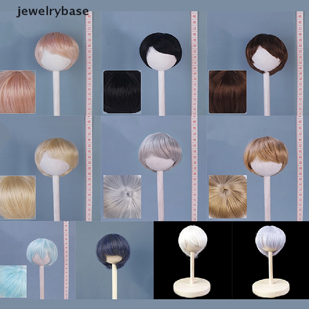 [jewelrybase] 1per6boneka 16.5-17.5CM Lingkar Kepala Rambut Pendek Boneka Wig Aksesoris Mainan Butik