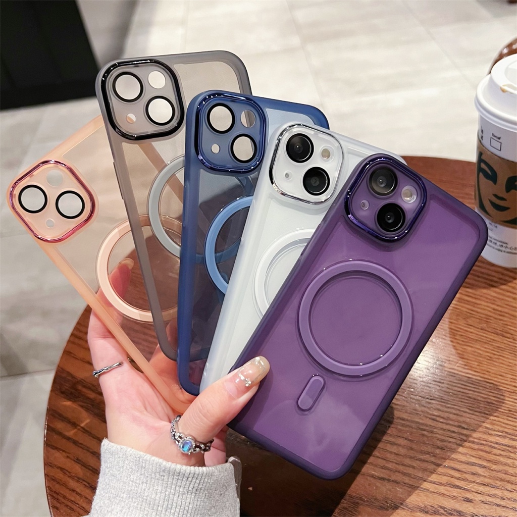 Casing Lensa Perlindungan Kamera Mewah Untuk iPhone 14 Pro Max case Cincin Magnetik case Iphone13 11 12 Pro Max14 Plus Perlindungan shockproof Transparan Cakupan Penuh TPU Lembut Penutup Belakang