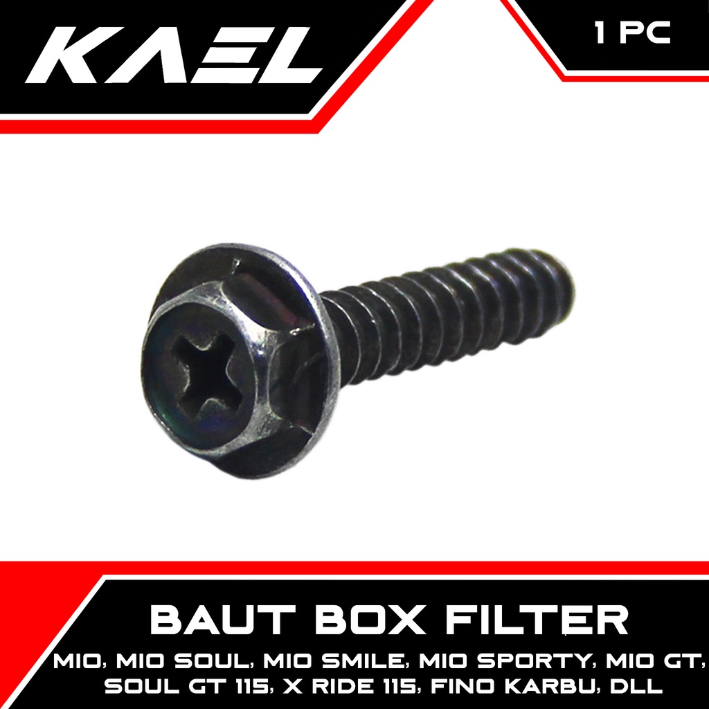 Baut Box Filter Mio &amp; Mio Soul &amp; Mio Smile &amp; Mio Sporty &amp; Mio GT &amp; Soul GT 115 &amp; X Ride 115 &amp; Fino 5x25 Hitam Baut Boks