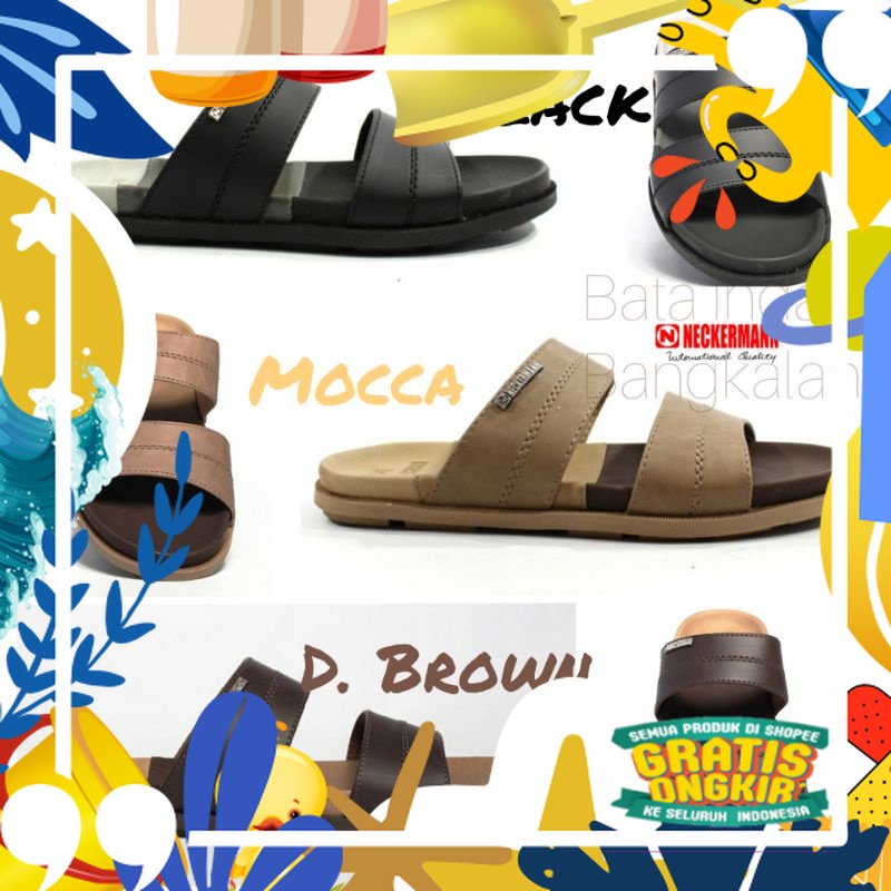 Sandal slop cowok Dewasa Neckermann sandal pria Neckermann kansas 102/ merah putih biru polos