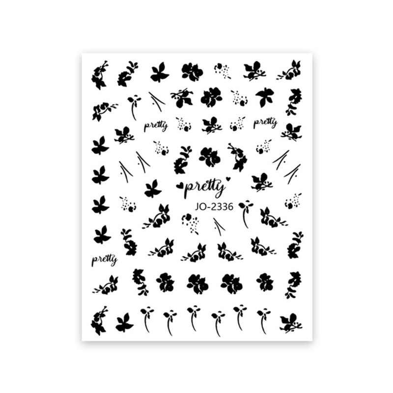 Siy 6lembar Bunga Nail Art Stiker Decals Daun Desain Perekat Diri Stiker Kuku
