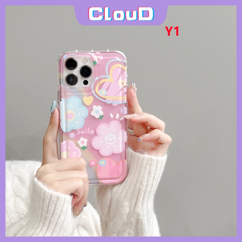 Ins Korea Cat Air Bunga Awan Case Realme C35 C25 C33 C12 C15 C21Y C25Y C20AC11 2020 C25s Realme 5i 5s C11 2021 6i 5 C20 C3 C1 C2 Smile Lucu Airbag Shockproof Lembut Tpu Cover